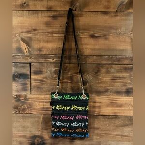 DISNEY MICKEY MOUSE Cross Body Bag Girls women’s Disneyland colorful Black Strap